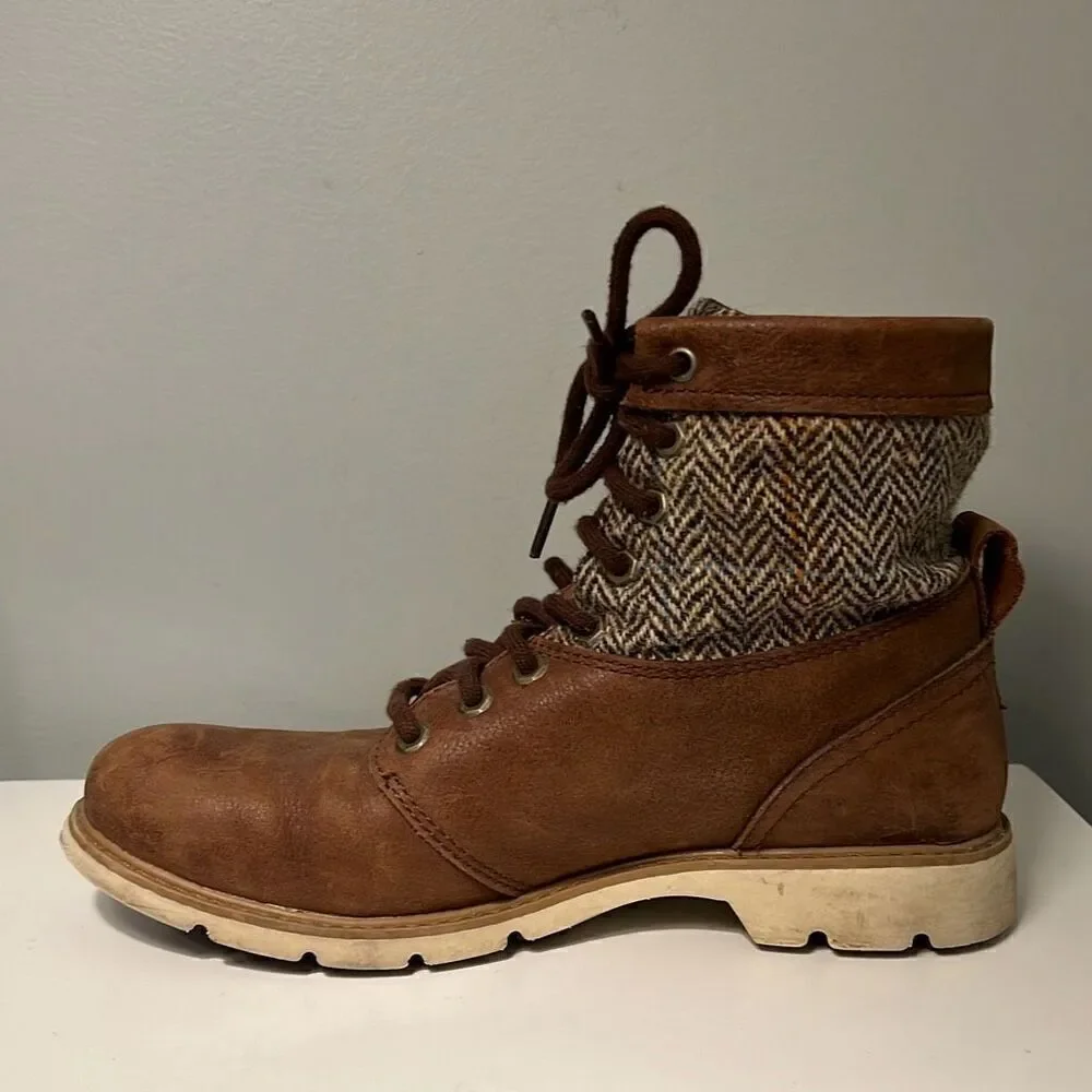 Timberland Women's Brown & Tan Tweed Leather Ankle Boots